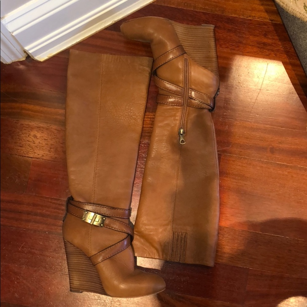 BCBG Remy Leather Remy Wedge Boot - Picture 2 of 8